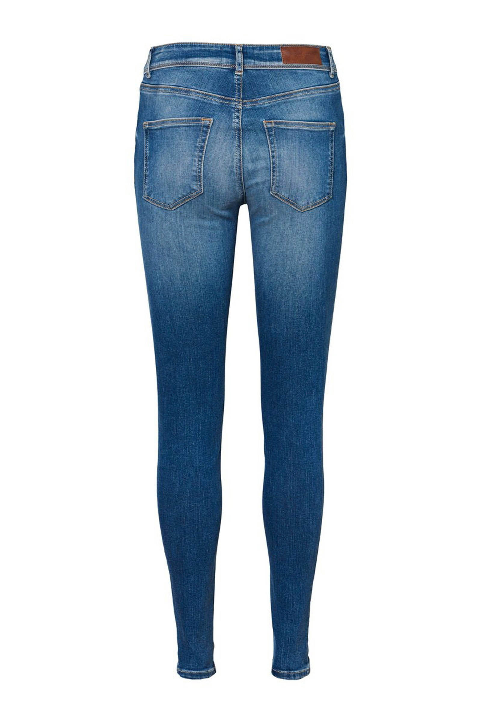 VERO MODA mid waist skinny jeans Lux met biologisch katoen VMLUX medium  blue denim | wehkamp