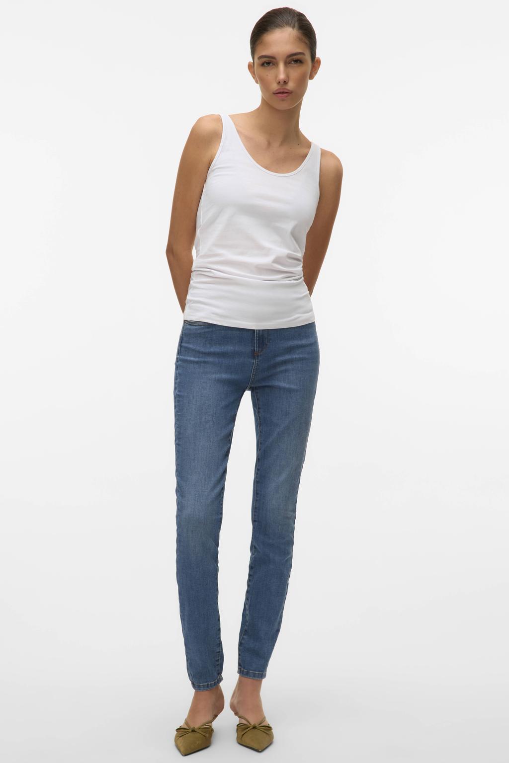 VERO MODA singlet VMMAXI met katoen wit