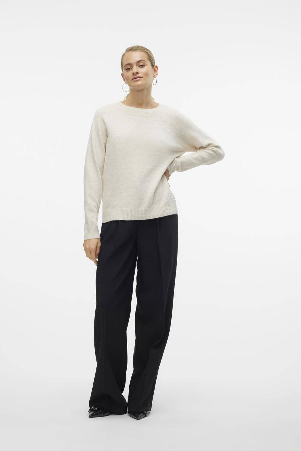 VERO MODA gemêleerde gebreide trui VMDOFFY offwhite