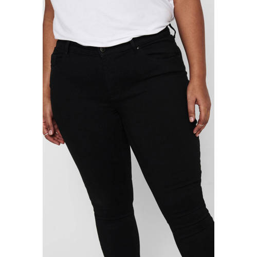 ONLY CARMAKOMA cropped regular waist skinny jeans CARWILLY zwart afbeelding