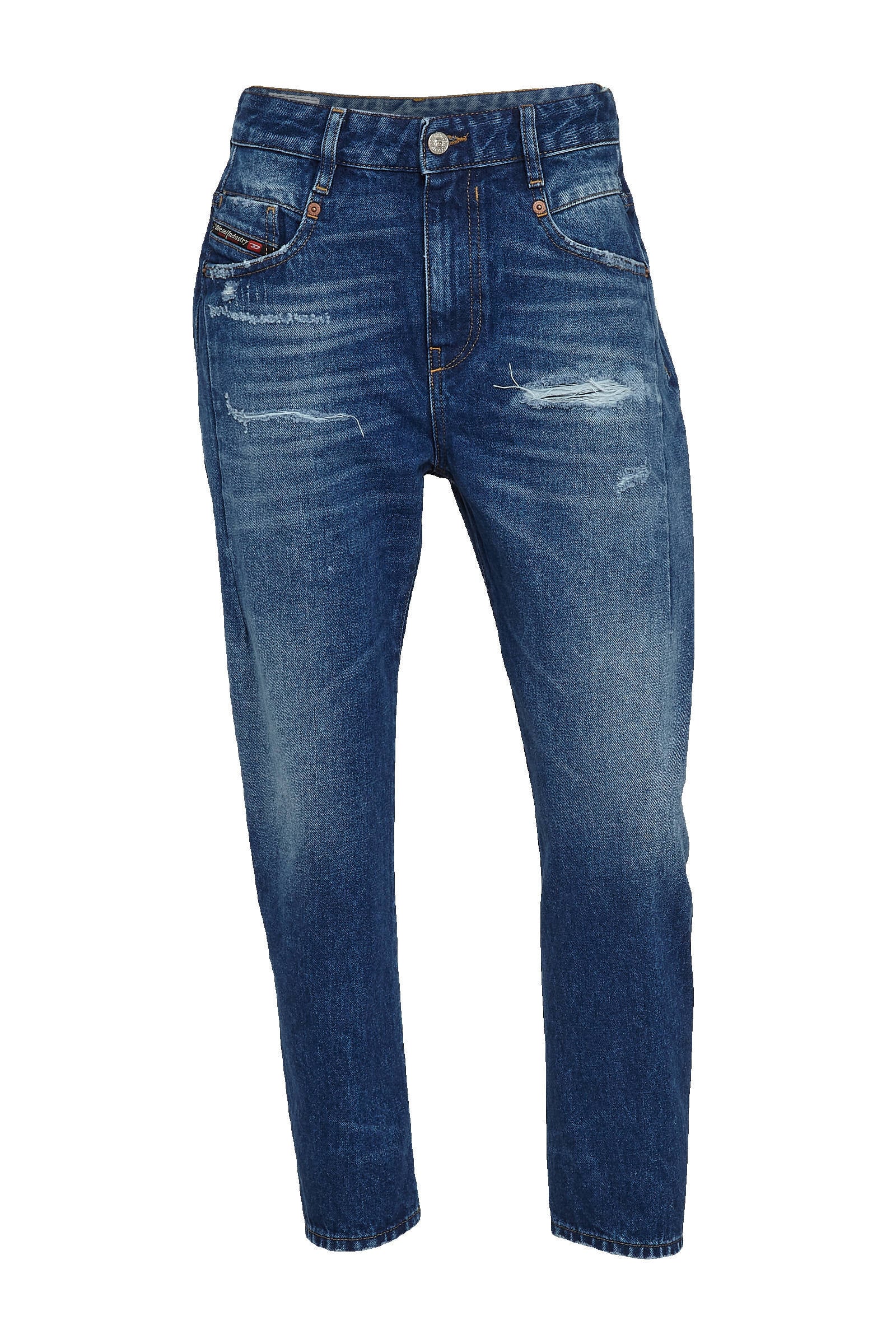 Diesel high waist boyfriend jeans D-Fayza 01 mid blauw | wehkamp