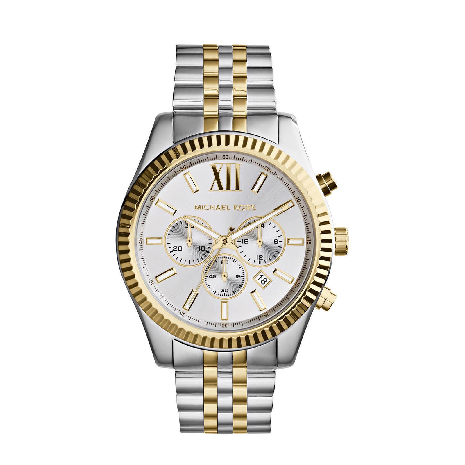 Michael Kors horloge MK8344 Lexington Zilver, goud | wehkamp