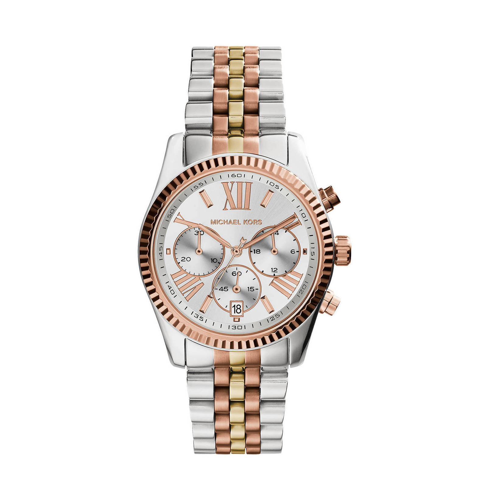 Michael Kors horloge MK5735 Lexington Zilver, rosé, goud | wehkamp