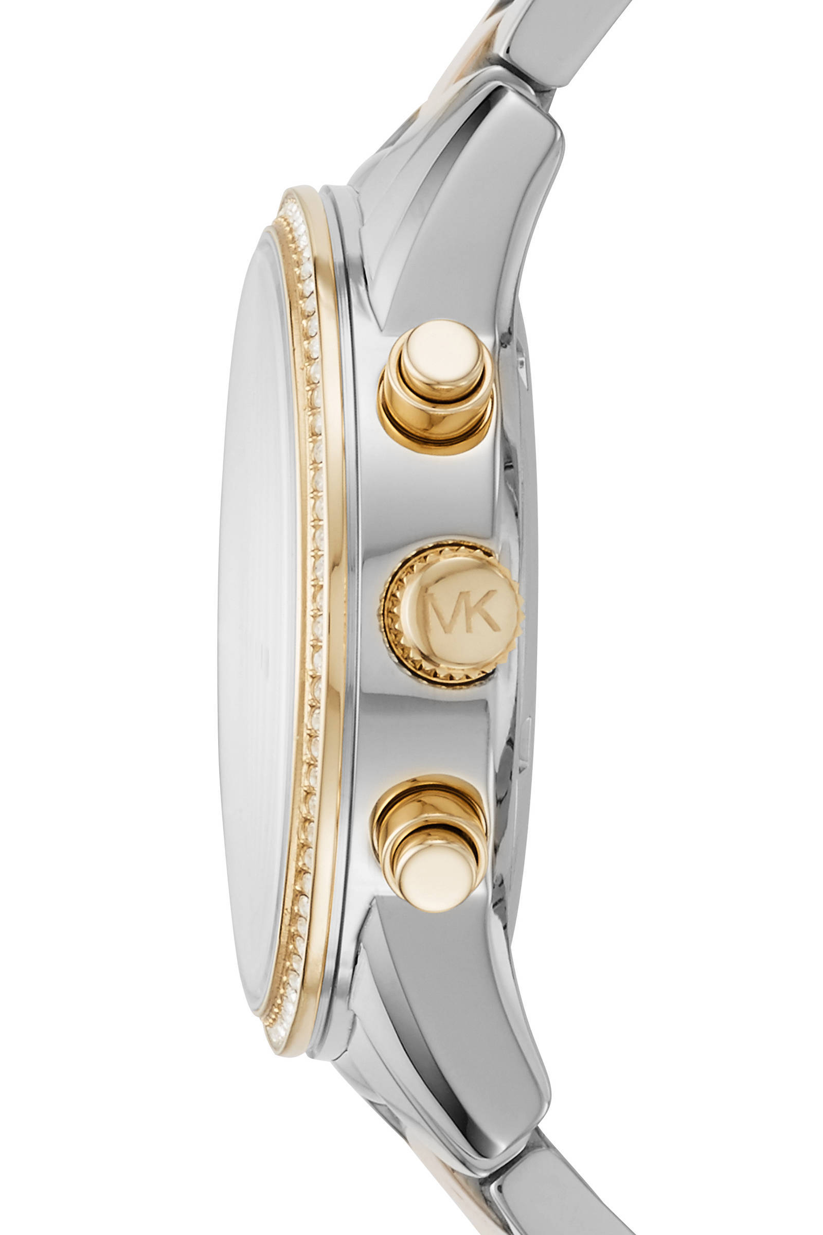 Michael Kors MK6474 Ritz Watch Silver/Gold | Chronograaf | fashionette