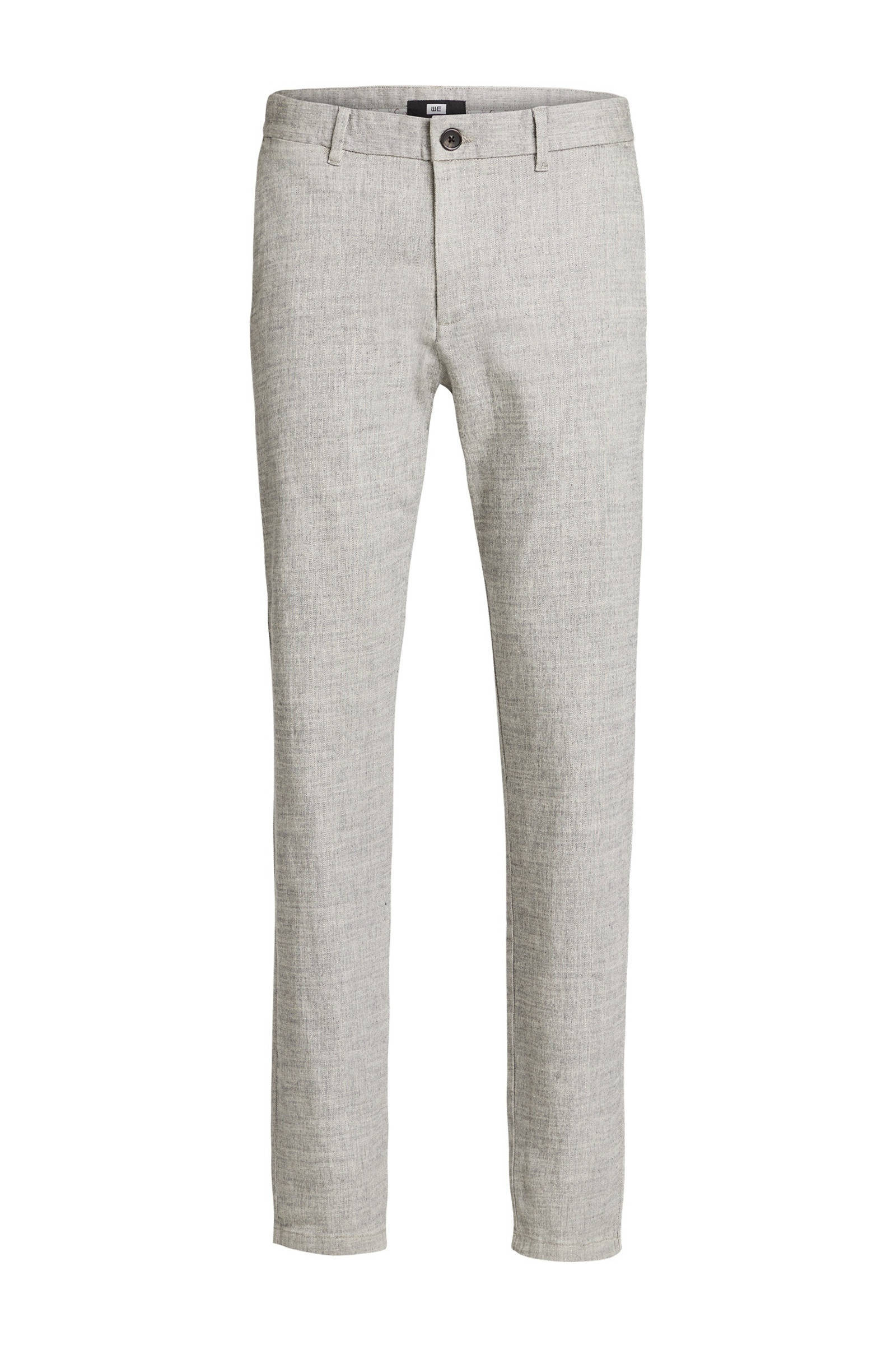 WE Fashion gemêleerde slim fit chino grijs | wehkamp