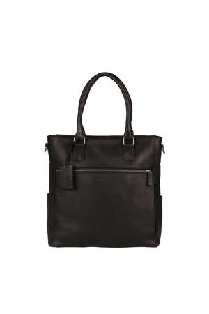 leren shopper Antique Avery zwart