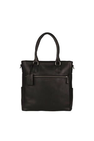 leren shopper Antique Avery zwart