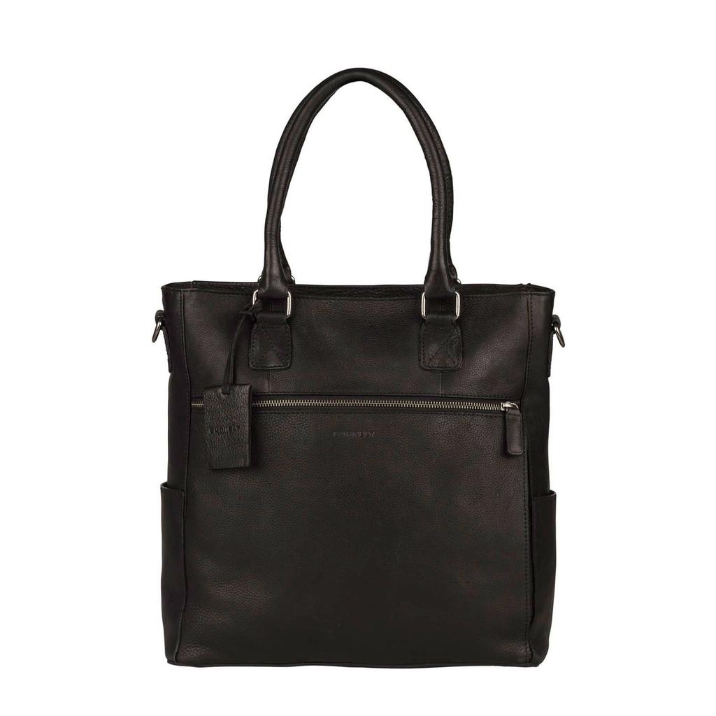 BURKELY leren shopper Antique Avery zwart