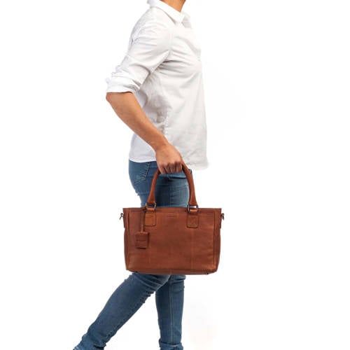 BURKELY leren handtas Antique Avery cognac afbeelding
