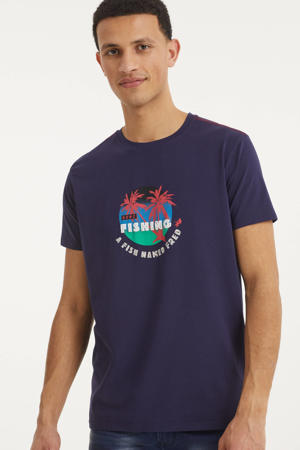 T-shirt met biologisch katoen donkerblauw