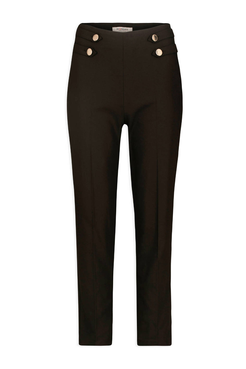 Morgan cropped high waist straight fit broek zwart, Zwart