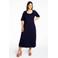 YOEK jurk met plooien donkerblauw
