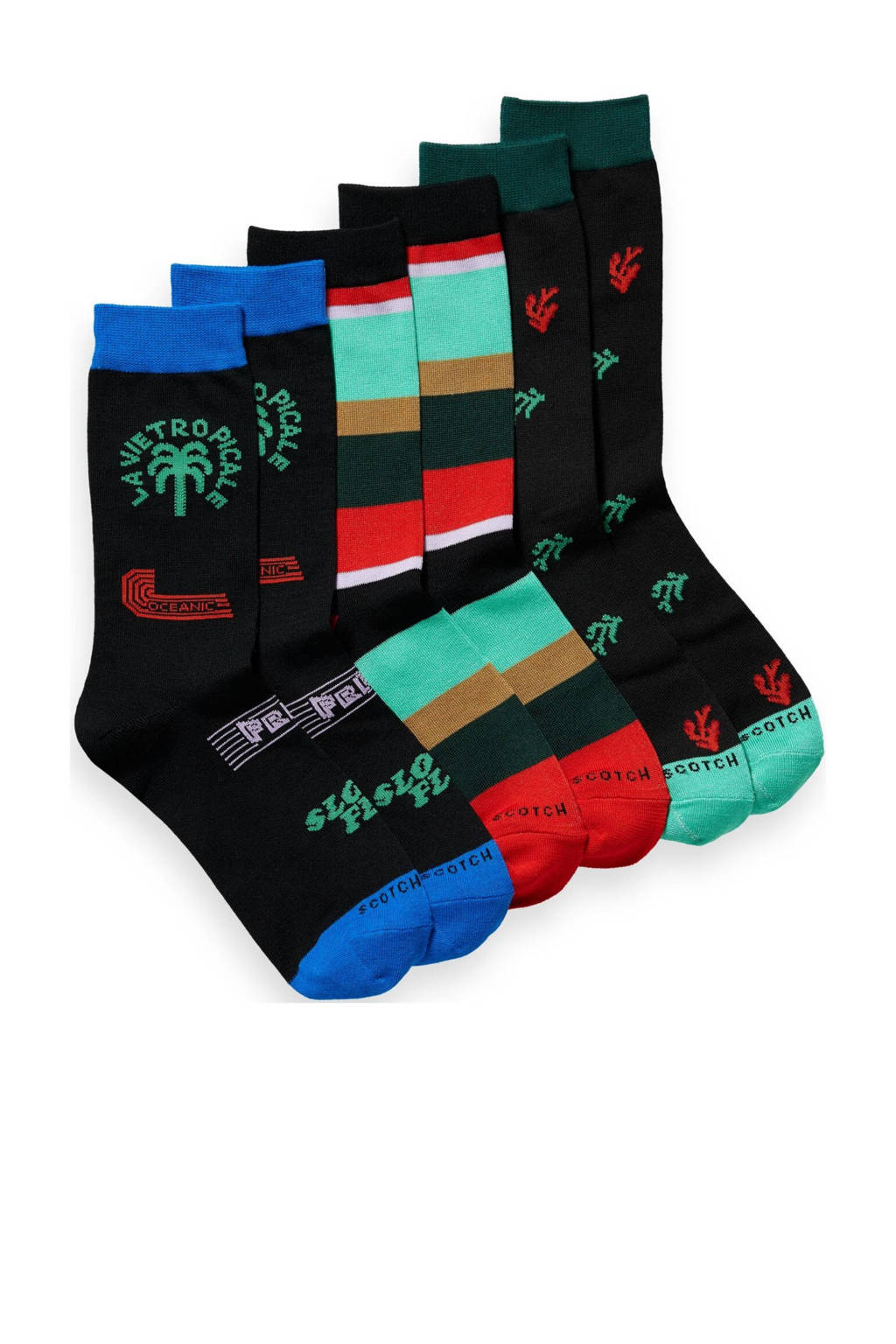 Scotch & Soda sokken - set van 3 zwart/multi, Zwart/multi