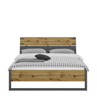 Beter Bed bed Edinburgh (180x200 cm), Eiken/grijs