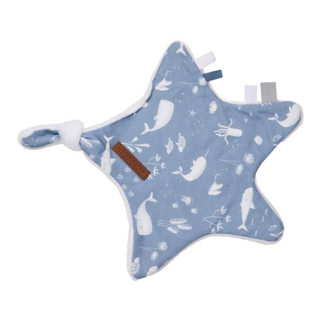 Little Dutch knuffeldoekje ster 30x35 cm Ocean Blue, Blauw