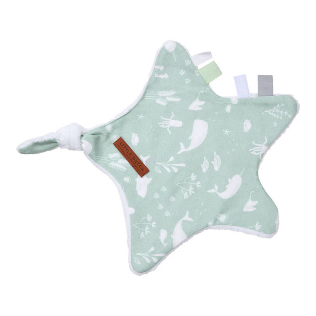 Little Dutch knuffeldoekje ster 30x35 cm Ocean Mint, Mintgroen