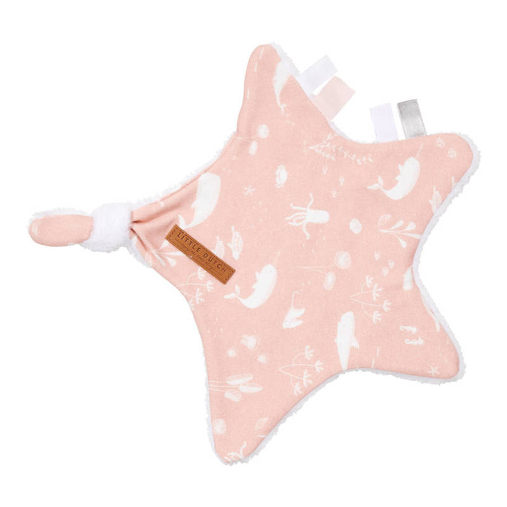 Little Dutch knuffeldoekje ster 30x35 cm Ocean Pink, Roze