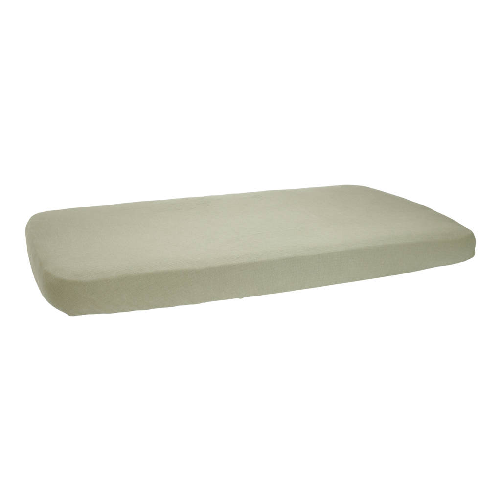 Little Dutch katoenen ledikant hoeslaken 60x120 cm Pure Olive