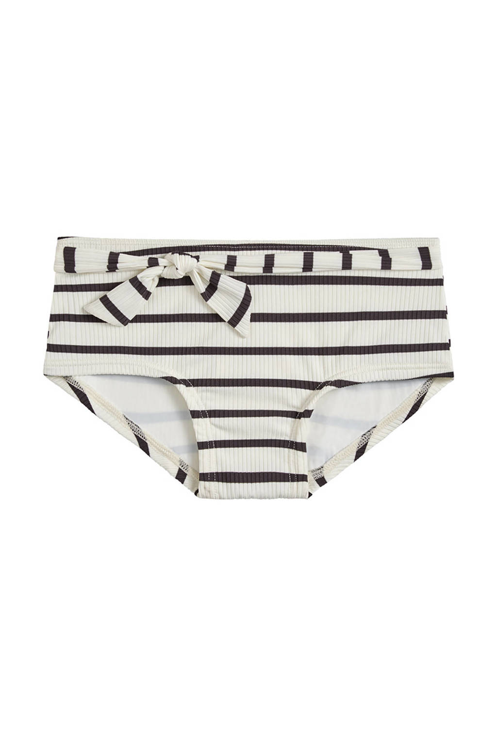 Beachlife gestreept hipster bikinibroekje wit/antraciet, Wit/antraciet