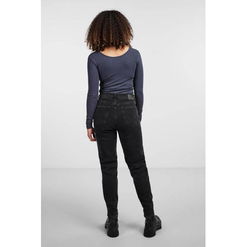 PIECES ribgebreide longsleeve PCKITTE met katoen zwart afbeelding
