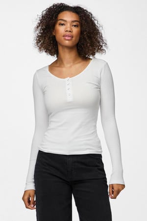 ribgebreide longsleeve met katoen zwart