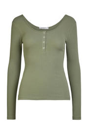 thumbnail: PIECES ribgebreide longsleeve met katoen zwart