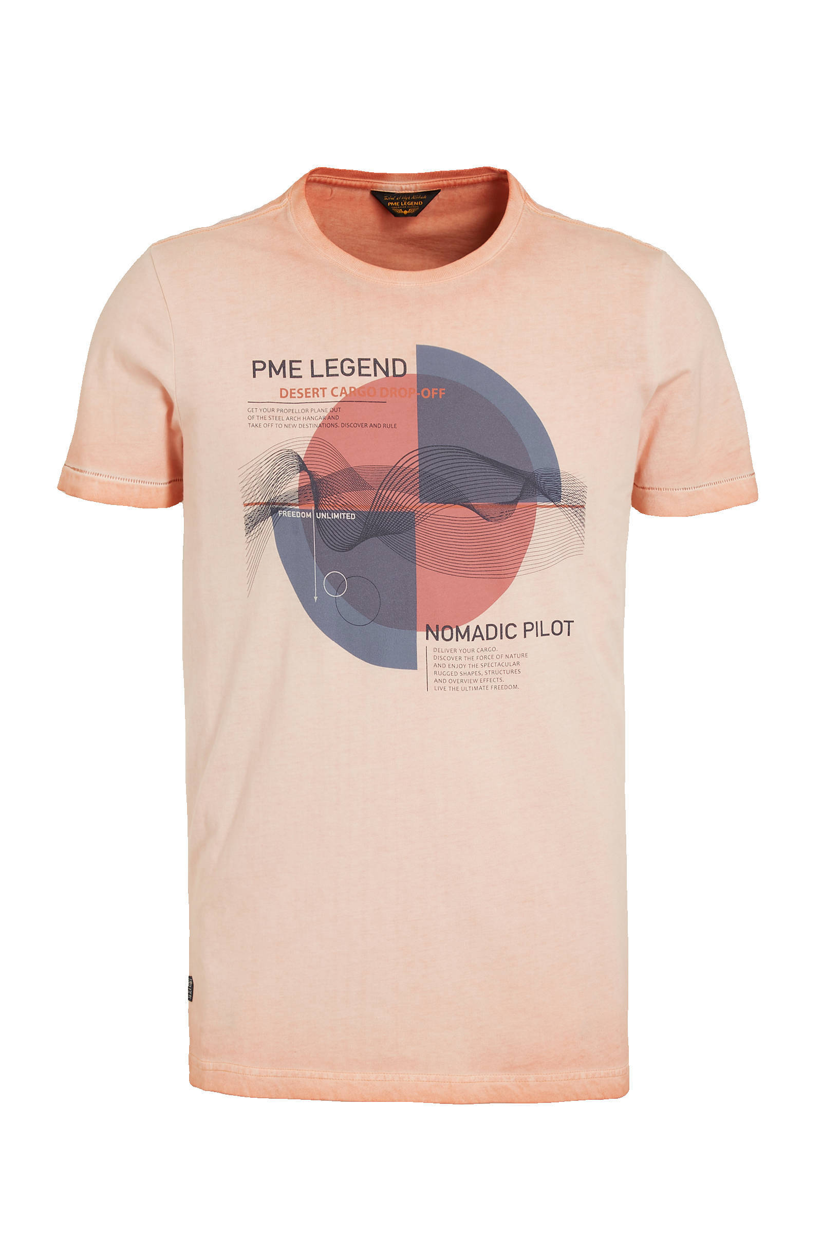 PME Legend T-shirt met printopdruk zalm | wehkamp