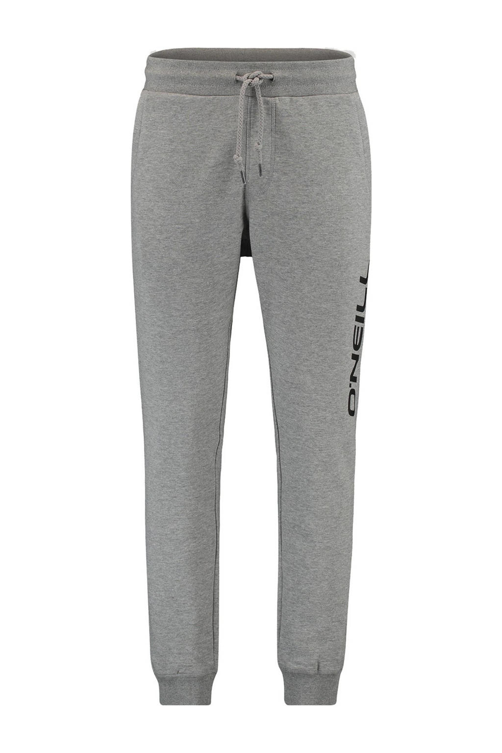 Grijze heren O'Neill joggingbroek van katoen met regular fit, elastische tailleband met koord en effen