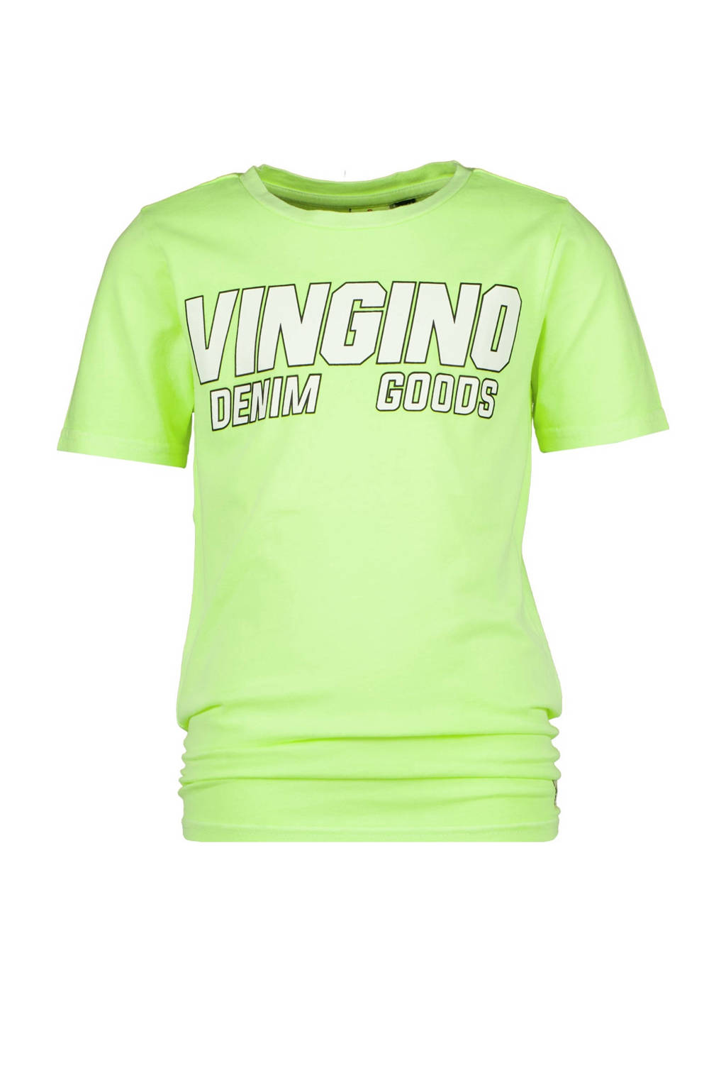 Vingino T-shirt Heonis met logo neon geel