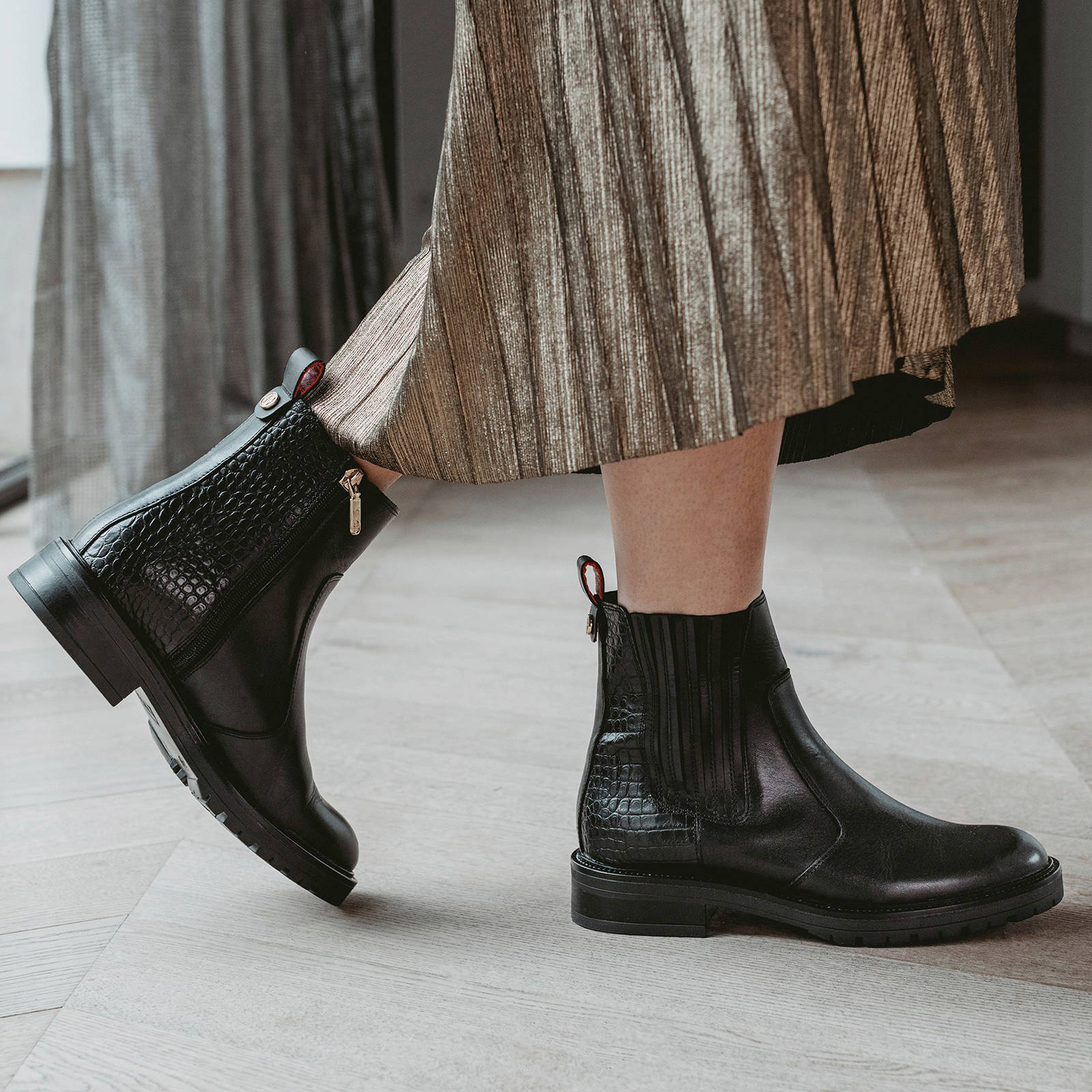 Haboob Barrel leren chelsea boots zwart | wehkamp