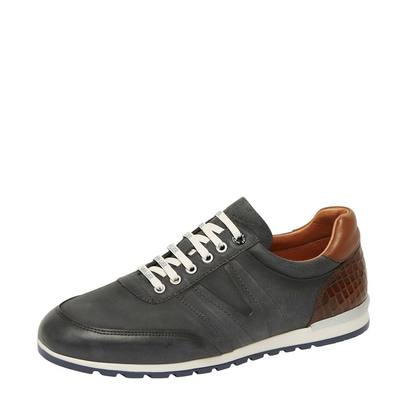 Van Lier Anzano nubuck sneakers grijs | wehkamp