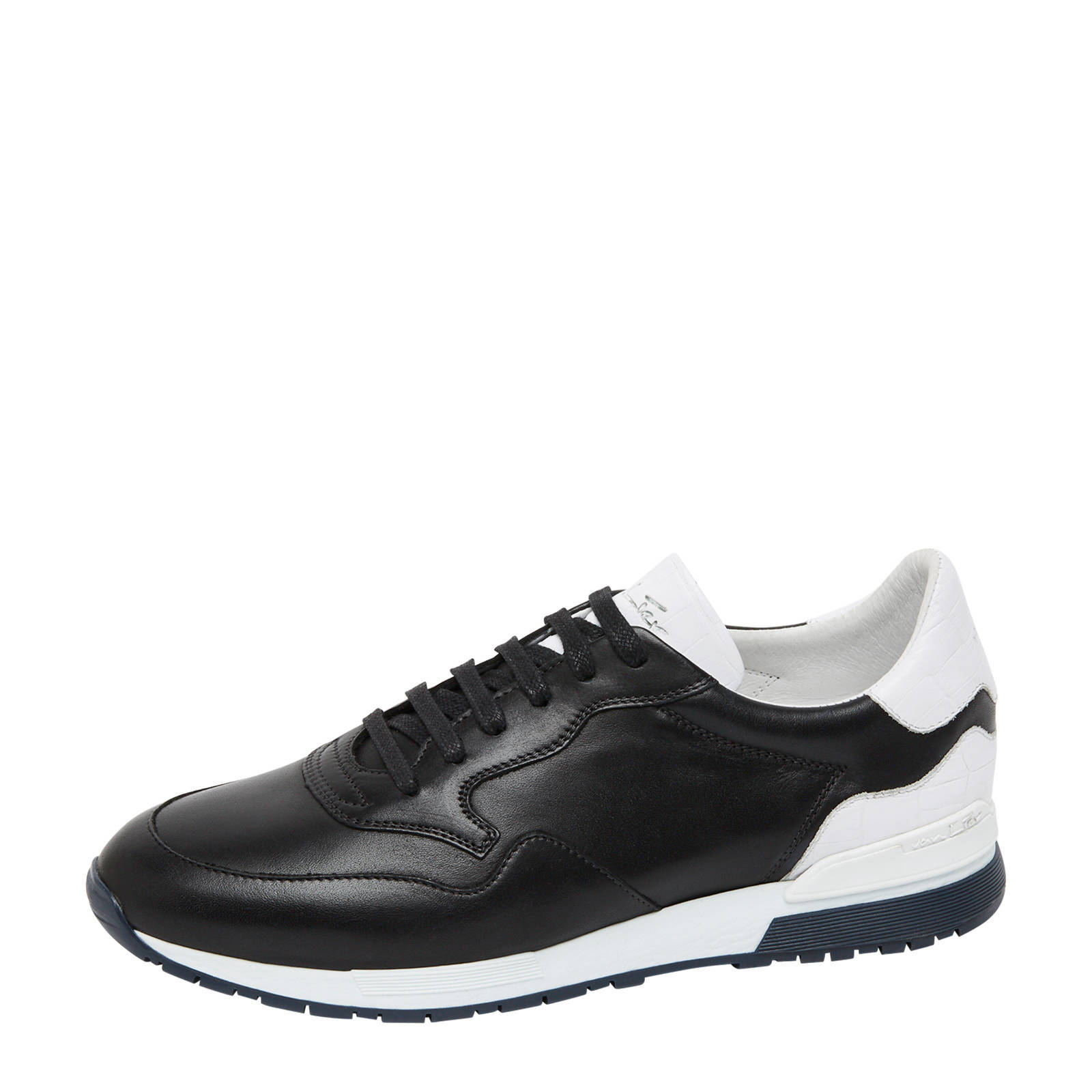 Van Lier Chavar leren sneakers zwart | wehkamp