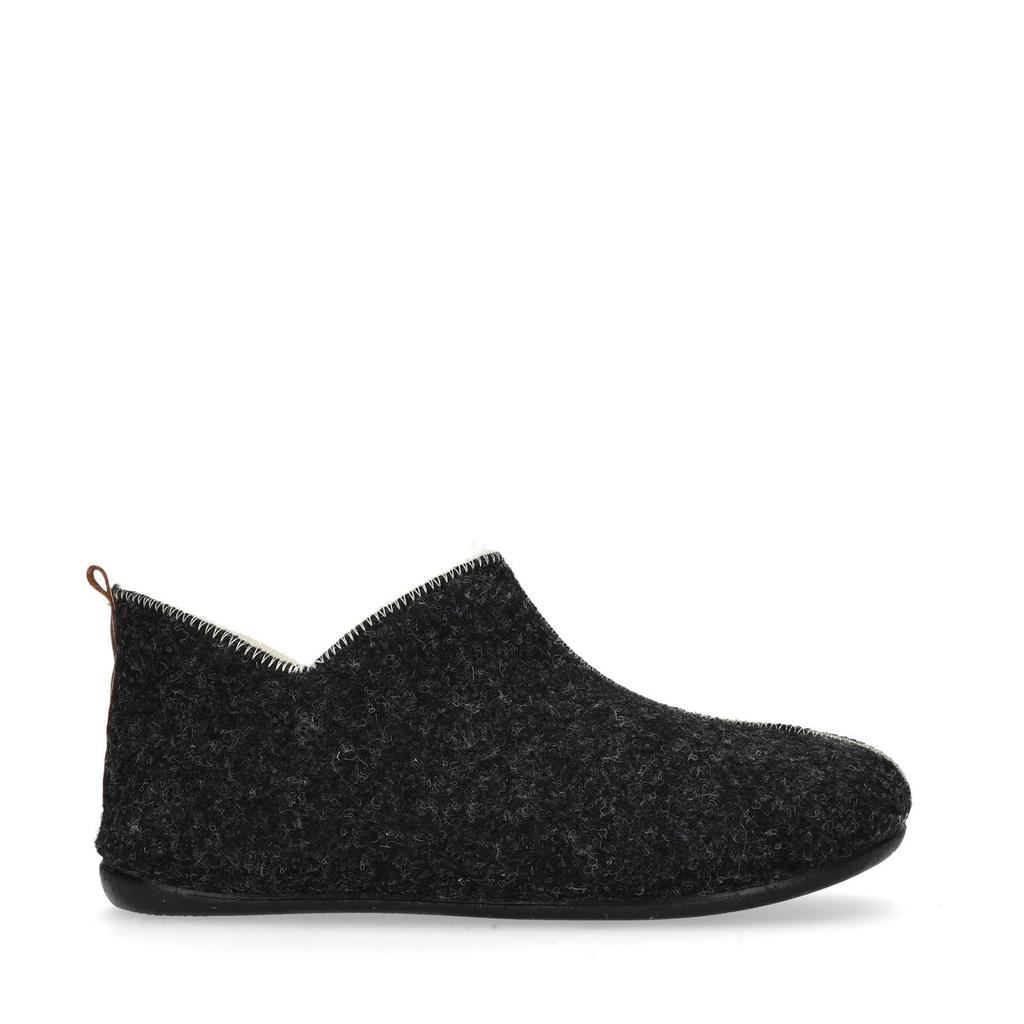 Donkergrijze dames Manfield pantoffels van fabric