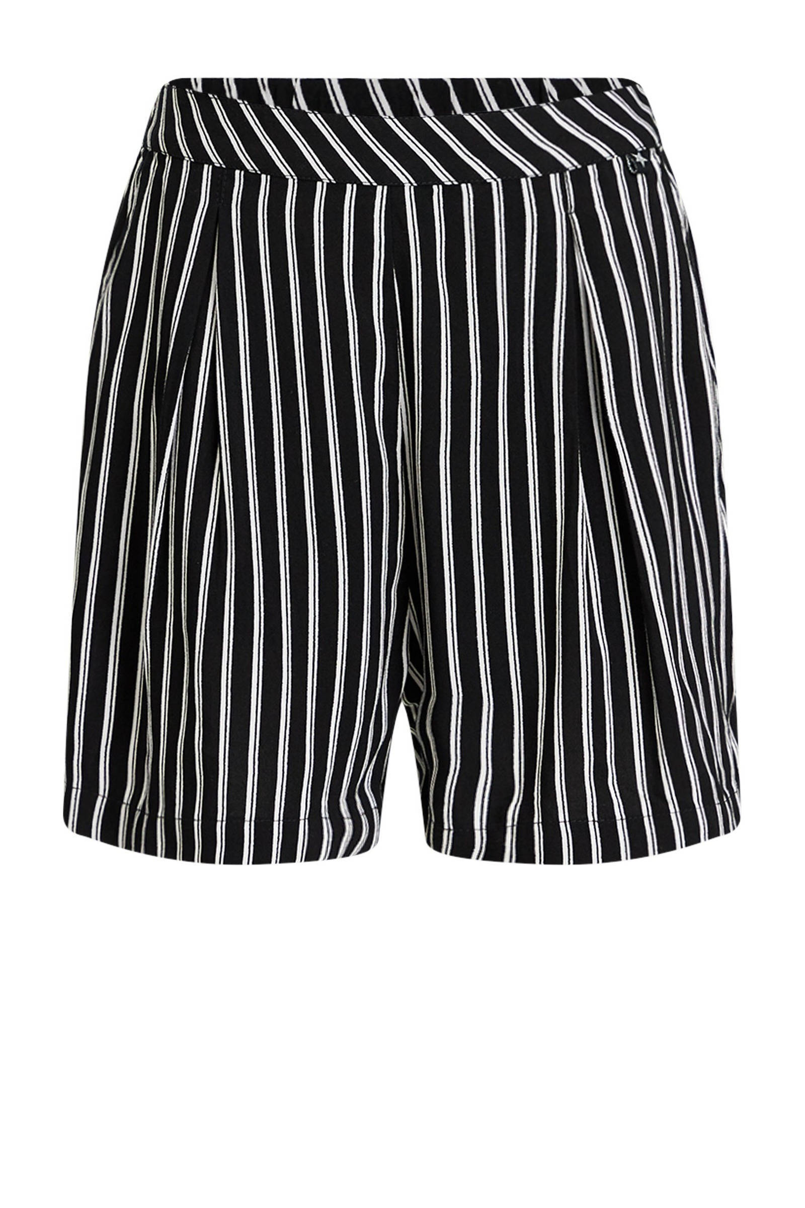 WE Fashion gestreepte loose fit short zwart/wit | wehkamp