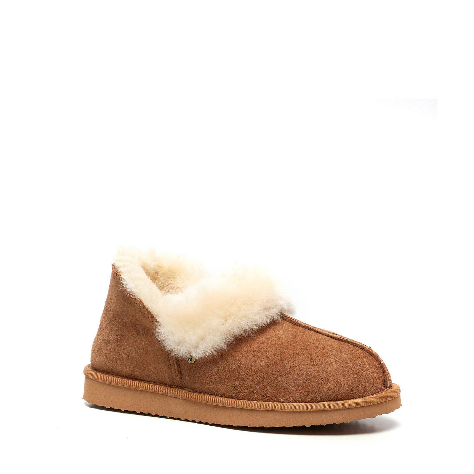 Hush Puppies suède pantoffels cognac | wehkamp