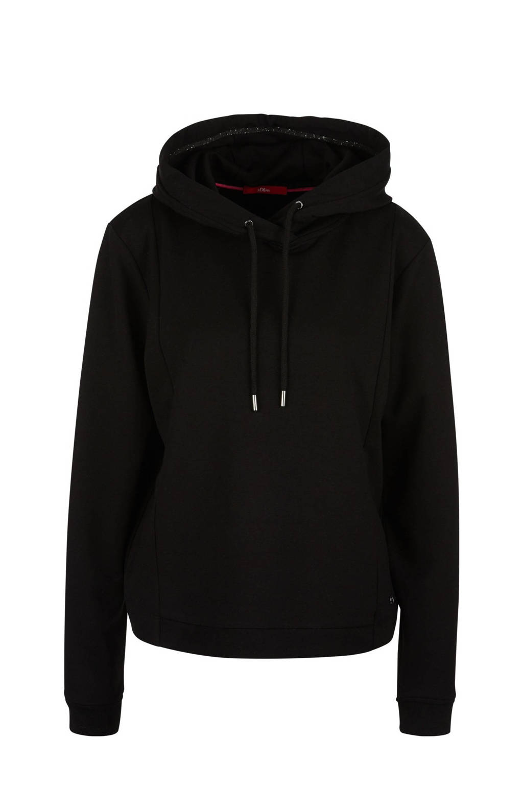 s.Oliver hoodie met glitters zwart, Zwart