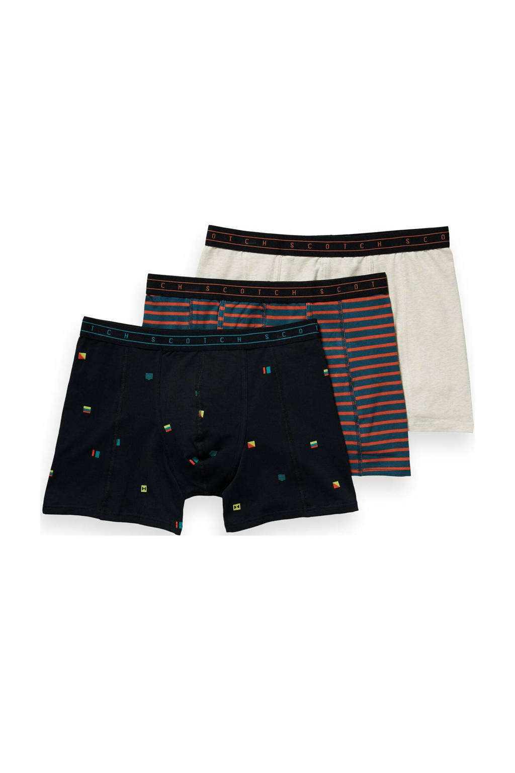Scotch & Soda boxershort (set van 3), Zwart/grijs