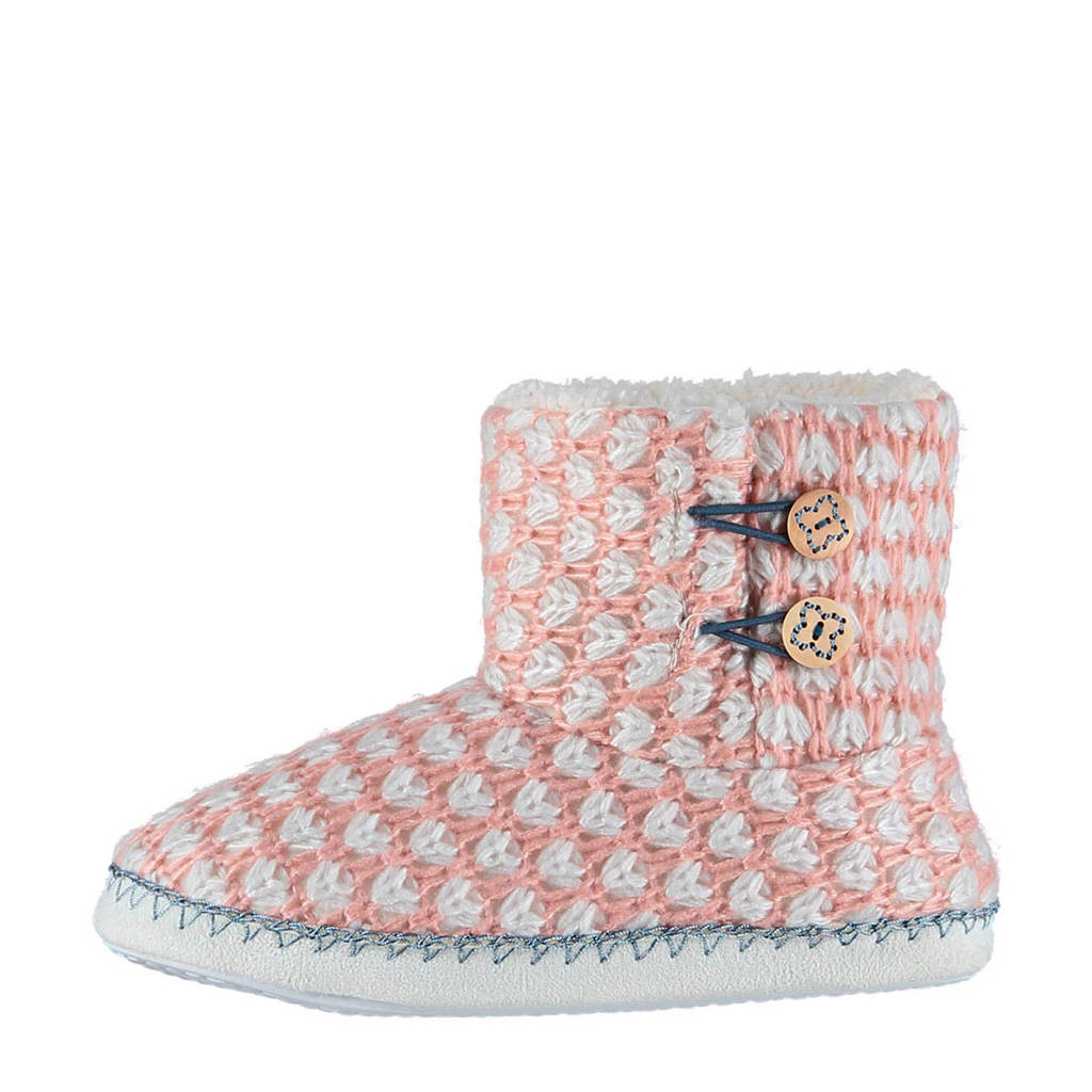 Apollo pantoffels roze/wit, Roze/wit