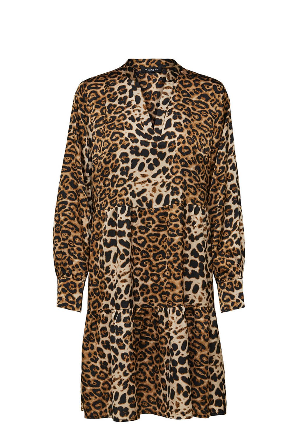 SELECTED FEMME blousejurk met all over print bruin, Bruin
