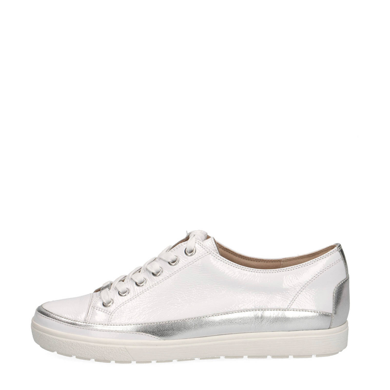 Caprice Manou lakleren sneakers wit/zilver | wehkamp