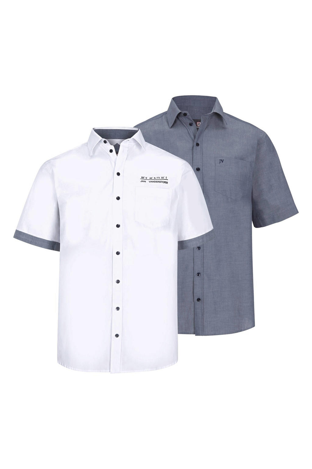 Jan Vanderstorm casual overhemd EVIN Plus Size - (set van 2)