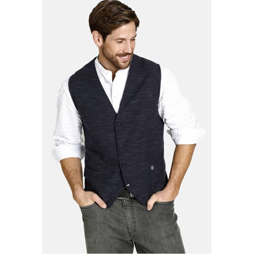Jan Vanderstorm gemêleerd gilet Plus Size AHLMANN donkerblauw afbeelding