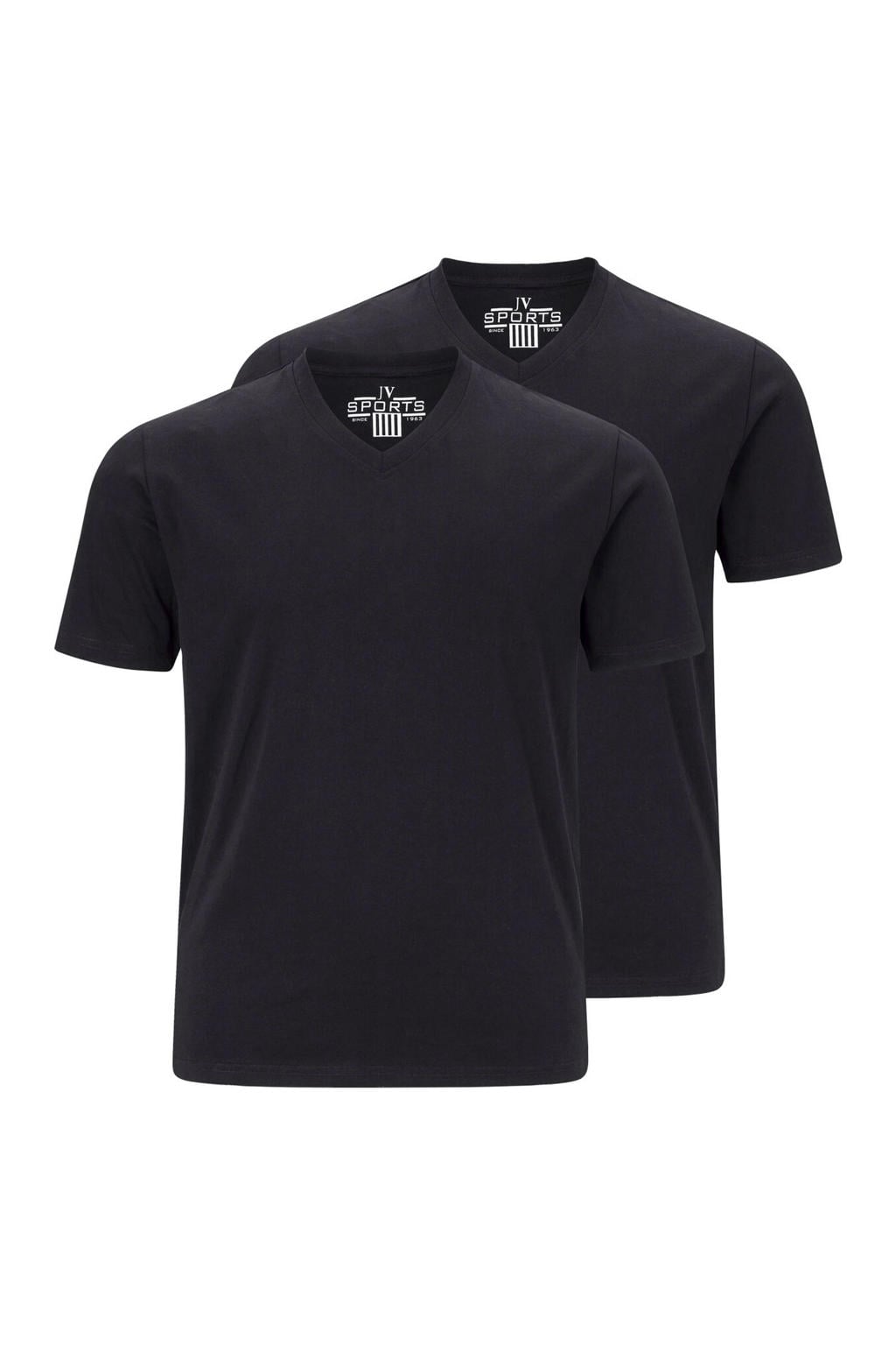 Jan Vanderstorm OSMO regular T-shirt Plus Size zwart - (set van 2)
