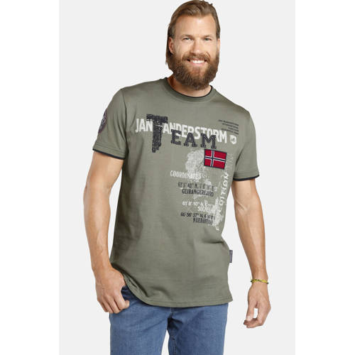 Jan Vanderstorm T-shirt SÖLVE Plus Size kaki afbeelding