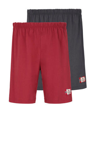 Plus Size pyjamashort TAISTO (set van 2) rood/donkerblauw