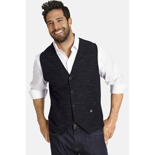 Jan Vanderstorm gemêleerd gilet Plus Size AHLMANN zwart afbeelding