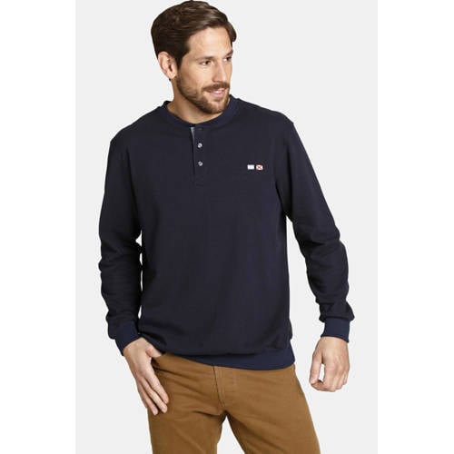 Jan Vanderstorm regular fit sweater Plus Size VILJAR donkerblauw afbeelding