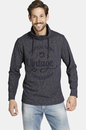 regular fit sweater Plus Size HAGEN met printopdruk donkerblauw