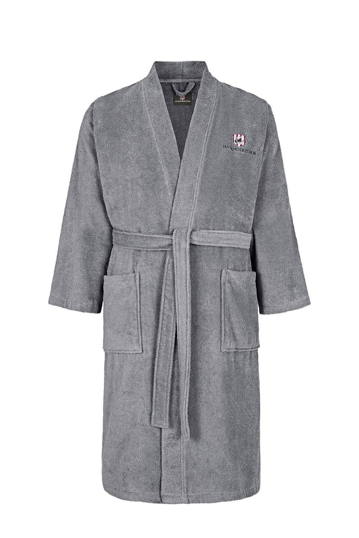 Jan Vanderstorm Cardigan Anve Homme Grandes Tailles – Gris Foncé XXL, Col Montant, Tricot Épais, Style Sportif Décontracté