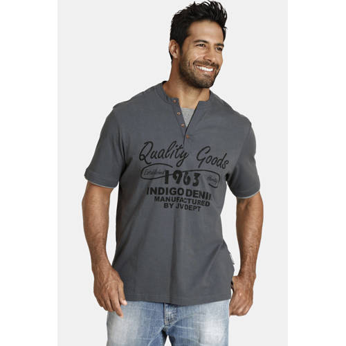 Jan Vanderstorm loose T-shirt NANTE Plus Size grijs afbeelding